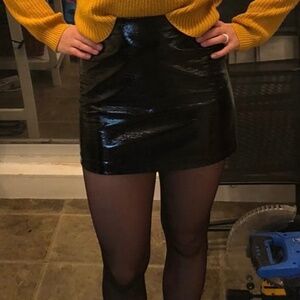 Pleather Black Mini Skirt